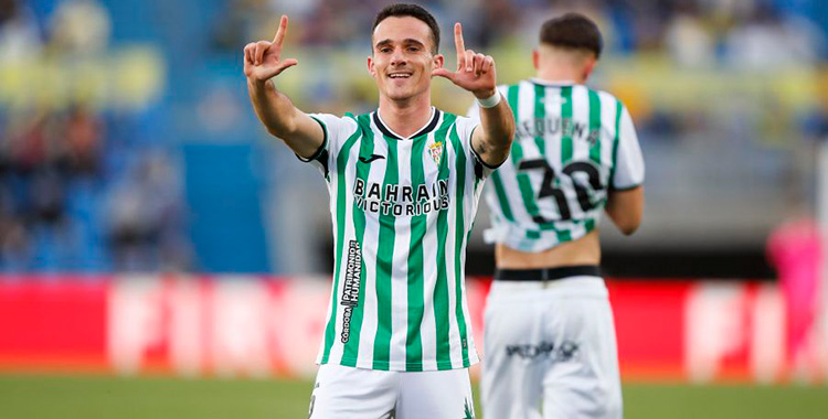 Diego Bri celebrando su gol en Las Palmas. Foto: LaLiga Hypermotion