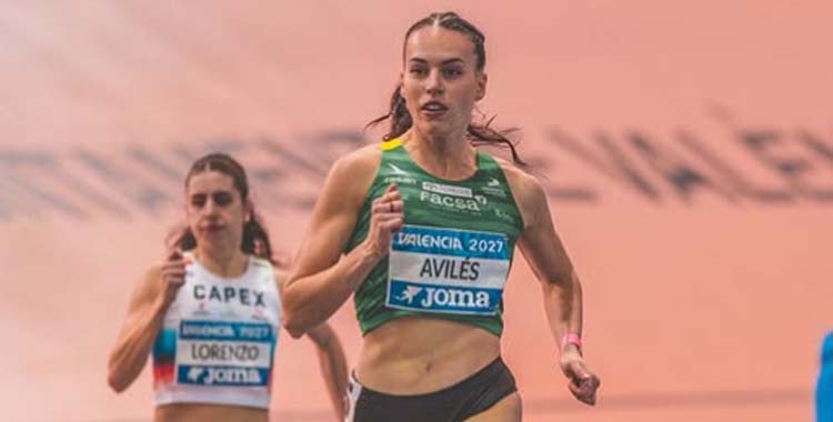 Carmen Avilés en plena carrera en Valencia.