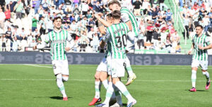 La celebración del tanto de Mikel Goti al Leganés. Autora: Natalia Román