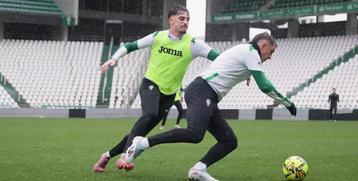 Carracedo junto a Josema en el partidillo del pasado sábado. Foto: CCF