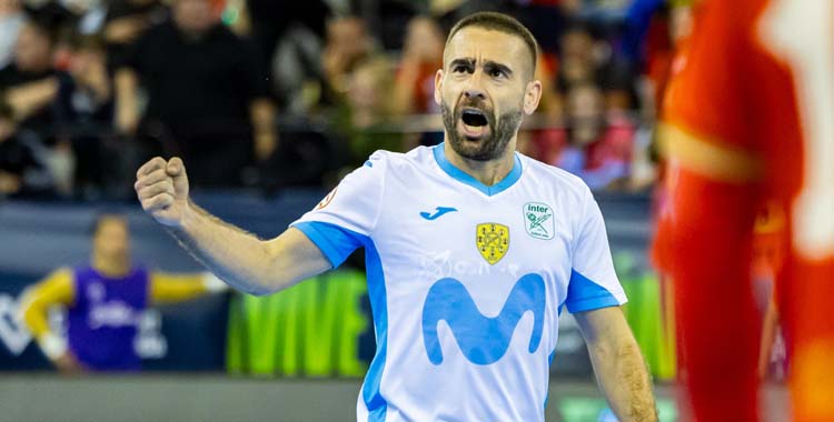 Cecilio festeja un gol ante el Jimbee Cartagena.