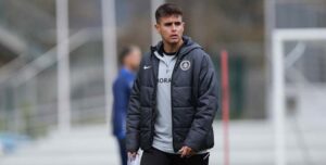 Carles Manso en un entrenamiento del conjunto tricolor.