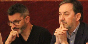 Antonio Fernández Monterrubio junto a Iván Ania en su comparecencia conjunta del pasado lunes en el Círculo de la Amistad.