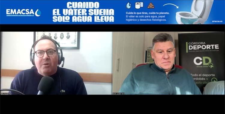 Rafa Fernández y David Jurado valorando la sexta derrota consecutiva del Córdoba en Burgos.