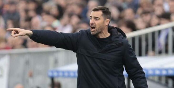 Rubén Sellés en su último partido al frente del Zaragoza.