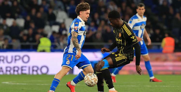 Soriano en un partido del Deportivo en Riazor.